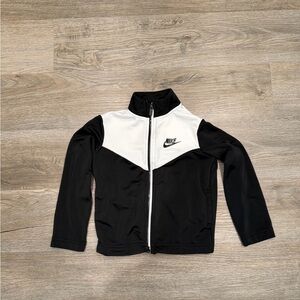 Nike Black and White Zip Front Track Jacket 3T